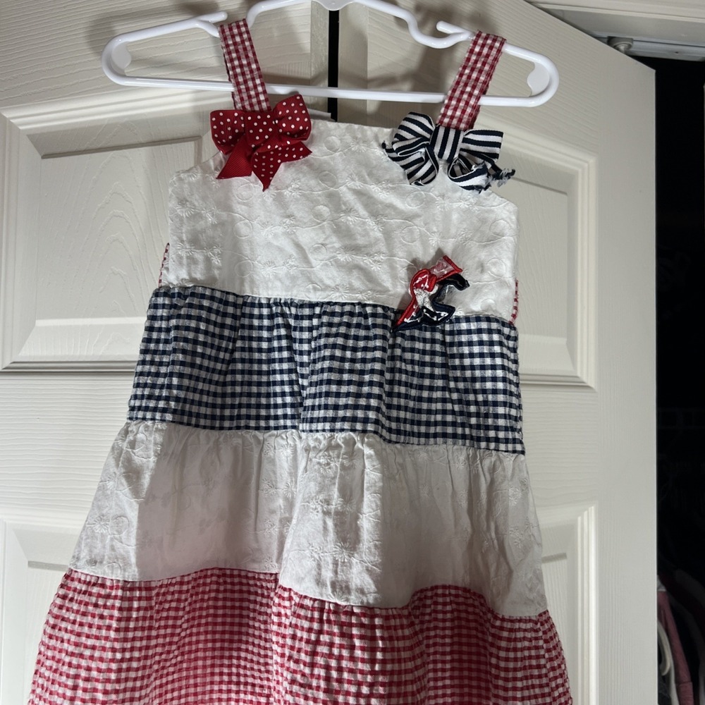 Blueberri Boulevard Sz 2T Red White &‎ Blue Patriotic Sundress - Picture 3 of 13